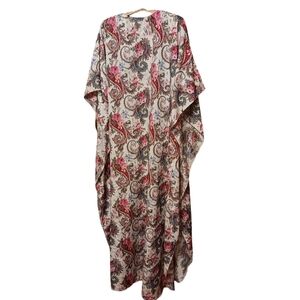 Gorgeous Oversized Mrs Roper Floral Rose Paisley Shabby Kimono Robe Small